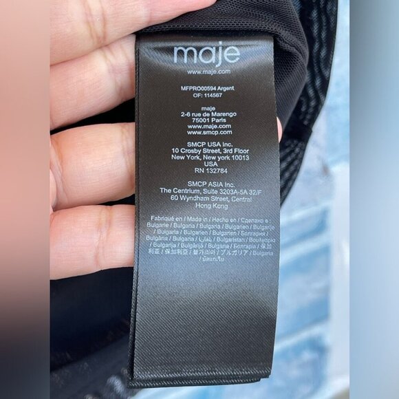 Maje Ralery Mini Dress in Argent Silver size 36/4 - Picture 11 of 15